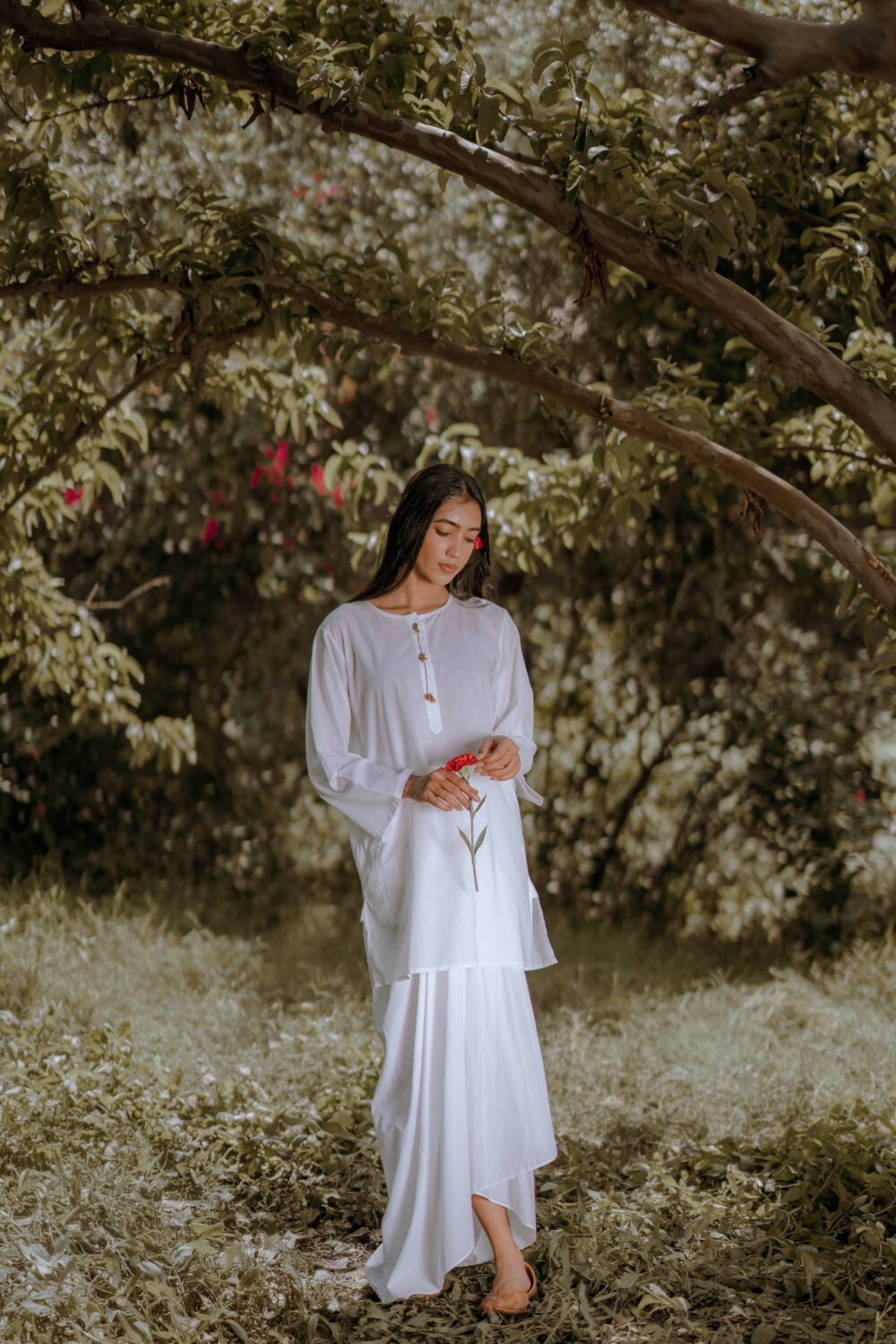 Cotton blend kurta and pant combo for casual elegance
